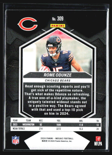 2024 Panini Mosaic - Rookies #309 Rome Odunze (RC)