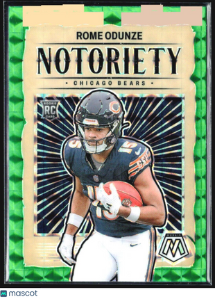 2024 Panini Mosaic - Notoriety #24 Rome Odunze (RC) Green Prizm