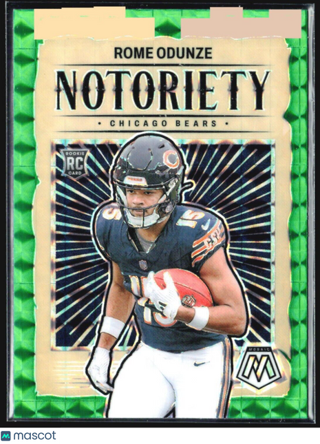 2024 Panini Mosaic - Notoriety #24 Rome Odunze (RC) Green Prizm