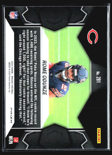 2024 Panini Mosaic - NFL Debut #281 Rome Odunze (RC) Silver Prizm