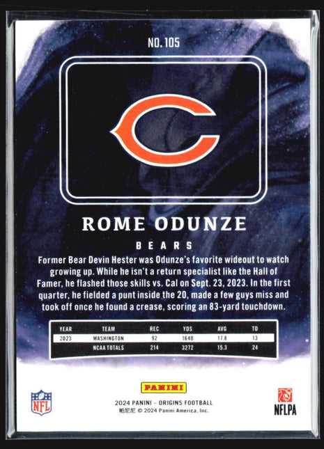 2024 Panini Origins - Rookies #105 Rome Odunze (RC)