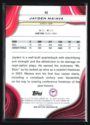 2024 Bowman University Best Jayden Maiava Green /99 #40