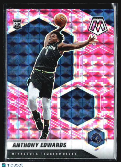 2020-21 Panini Mosaic - Rookie #201 Anthony Edwards (RC) Pink Camo