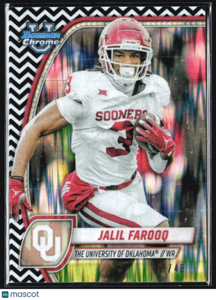 2024 Bowman University Chrome - #200 Jalil Farooq (RC) Black & White Stealth /48