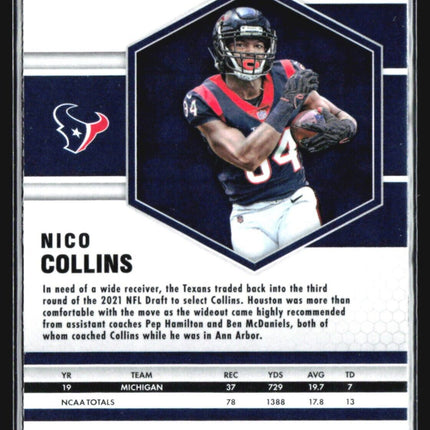 2021 Panini Mosaic - Rookies #330 Nico Collins (RC) Variation Silver