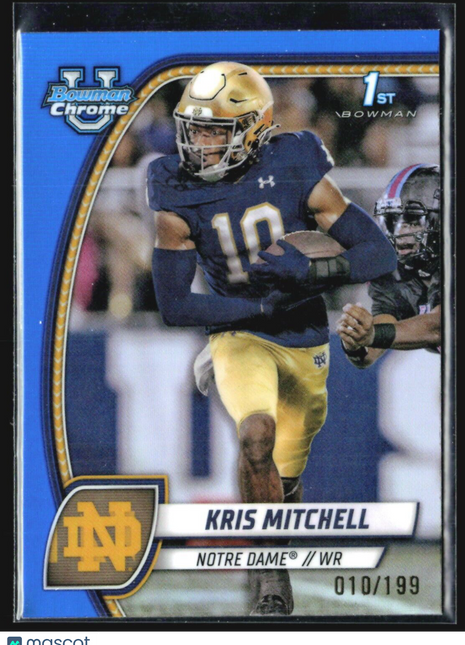 2024 Bowman University Chrome - #117 Kris Mitchell (RC) Blue /199