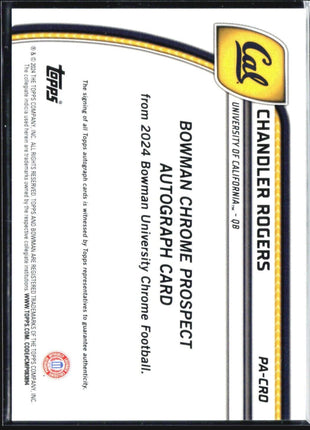 2024 Bowman University Chrome Chandler Rogers 1st Stealth Auto