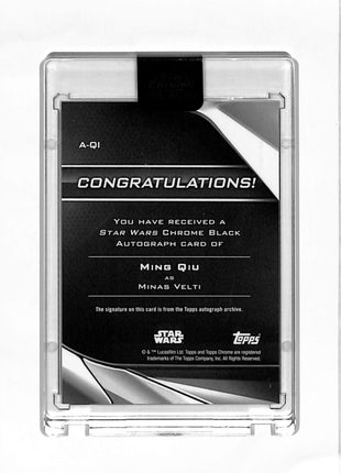 2023 Topps Chrome Black Star Wars Ming Qiu as Minas Velti Auto #A-QI
