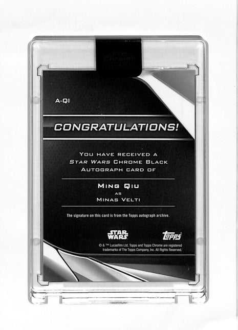 2023 Topps Chrome Black Star Wars Ming Qiu as Minas Velti Auto #A-QI