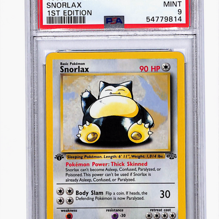 1999 Pokemon Jungle Snorlax 1st Edition PSA 9 #27