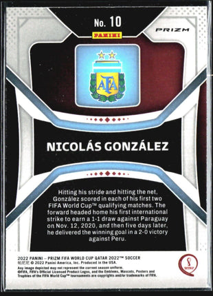 2022 Panini Prizm World Cup Nicolas Gonzalez Green Wave #10