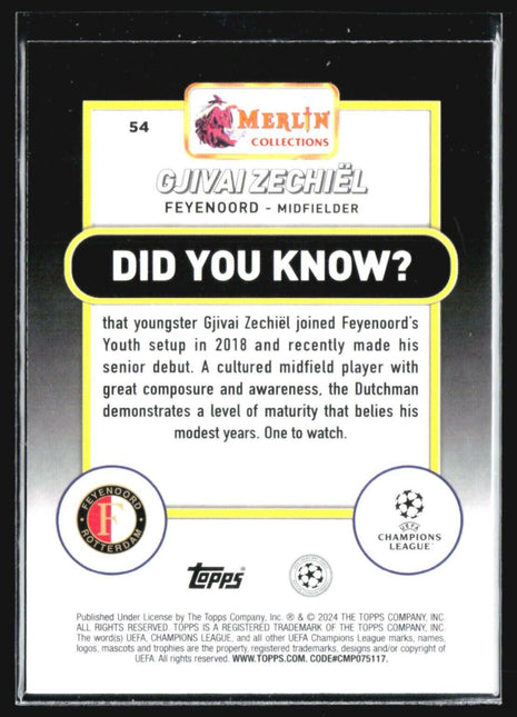 2023-24 Topps Merlin Gjivai Zechiel Rc #54