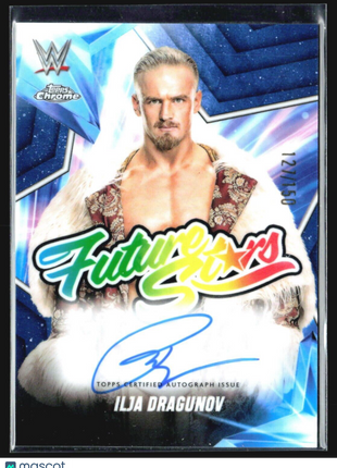 2025 Topps Chrome WWE Ilja Dragunov Future Stars Blue Refractor auto /150