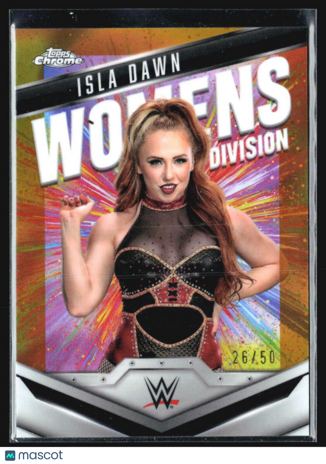 2025 Topps Chrome WWE Isla Dawn Women's Division Gold /50 #WD-ISL
