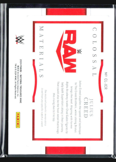 2024 Panini National Treasures WWE Julius Creed Colossal Patch /99