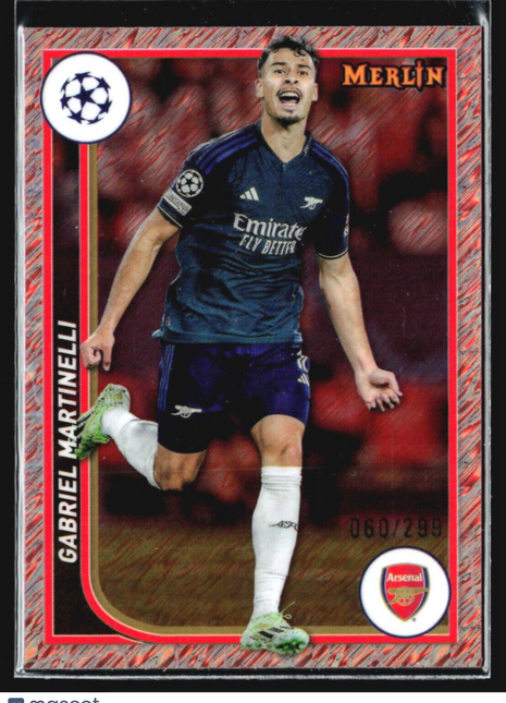 2023-24 Topps Merlin Gabriel Martinelli Pink Shimmer /299 #10