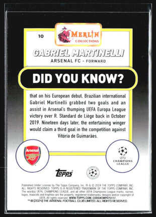2023-24 Topps Merlin Gabriel Martinelli Pink Shimmer /299 #10