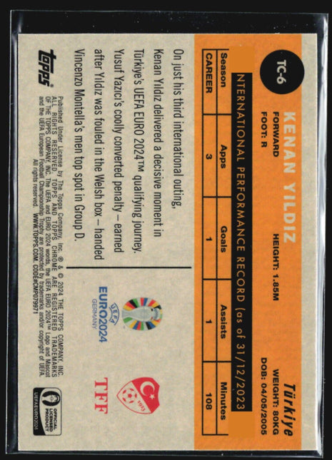 2023-24 Topps Chrome National Debut Kenan Yildiz Rc #TC-6