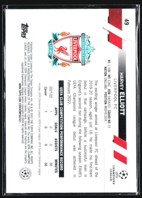 2022-23 Topps Harvey Elliot #49 Foil