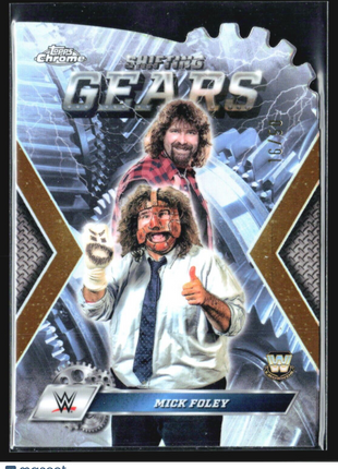 2025 Topps Chrome WWE Mick Foley Shfiting Gears Gold Refractor /50