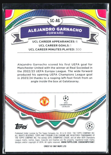 2023-24 Stadium Chrome Say Cheese Alejandro Garnacho #SC-AG