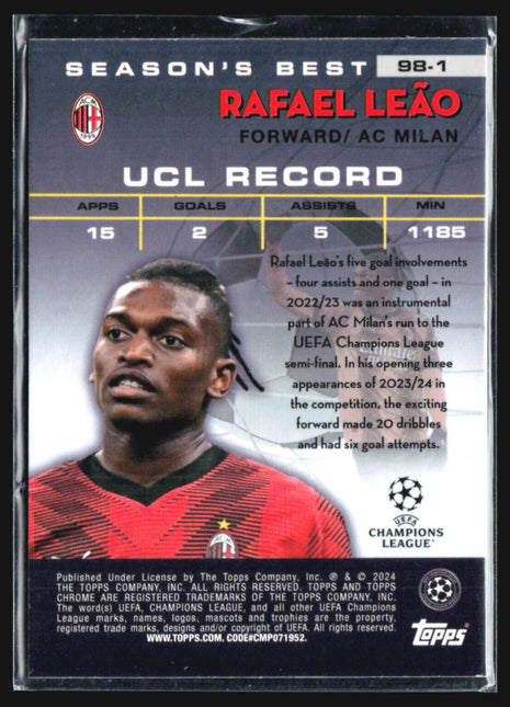 2023-24 Topps Chrome Shooting Stars Rafael Leao Refractor #98-1