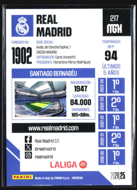 2024-25 Panini Megacrack Real Madrid Raindbow Foil #217