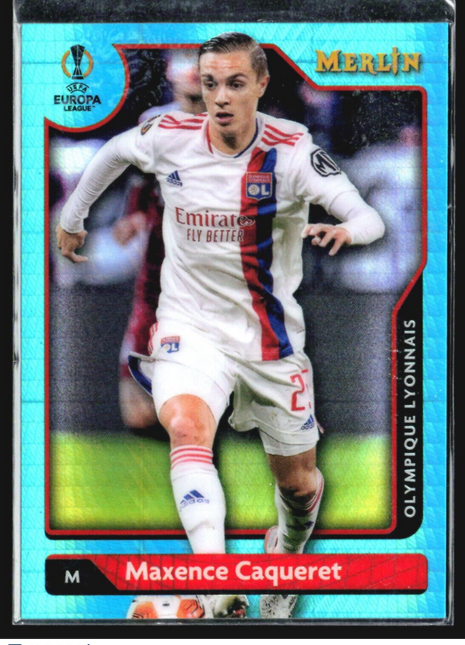 2021-22 Topps Merlin Maxence Caqueret Teal #96