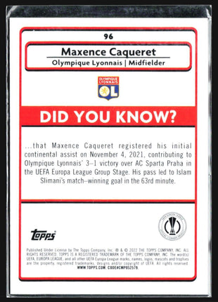 2021-22 Topps Merlin Maxence Caqueret Teal #96