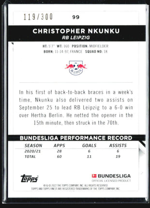2021-22 Topps Finest Bundesliga - #99 Christopher Nkunku Pink /300