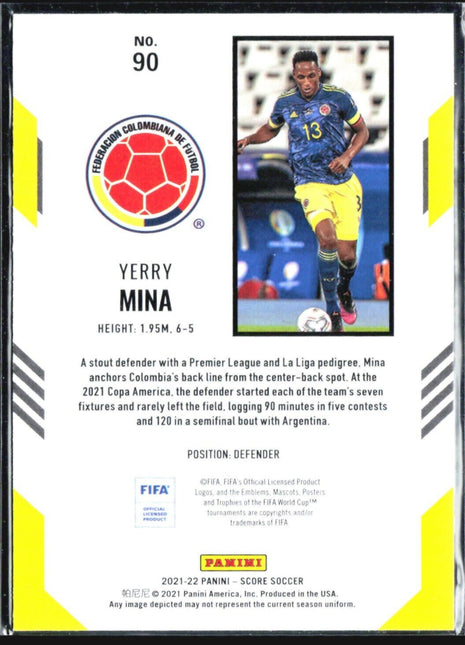 2021-22 Panini Score FIFA - #90 Yerry Mina Red