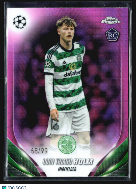 2023-24 Topps Chrome UEFA Club Competitions - #8 Odin Thiago Holm (RC) Pink /99
