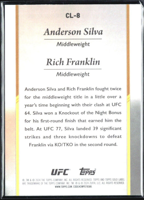 2024 Topps UFC Gold Label Championship Lineage Anderson Silva Rich Franklin