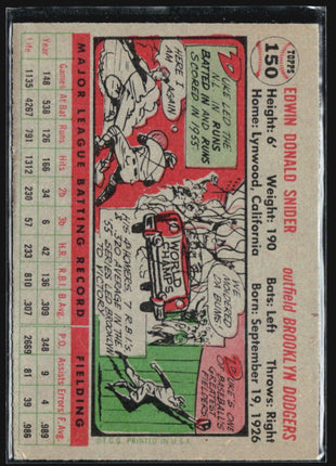 1956 Topps - Gray Back #150 Duke Snider