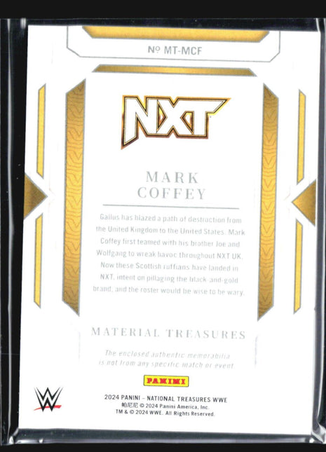 2024 Panini National Treasures WWE Mark Coffey  Relic /99