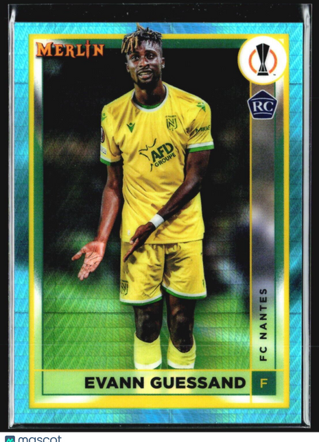 2022-23 Topps Merlin UEFA Club Competitions - #110 Evann Guessand (RC) Teal