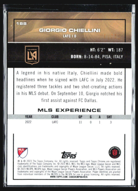 2023-24 Topps Chrome Giorgio Chiellini Blue Speckle /199 #188