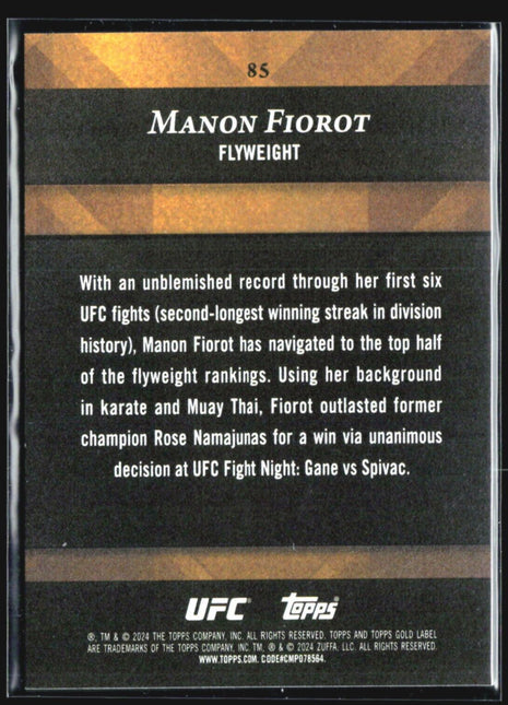2024 Topps UFC Gold Label Class 1 Green Manon Fiorot #85