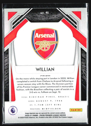 2020-21 Panini Prizm Premier League - #41 Willian Red Ice