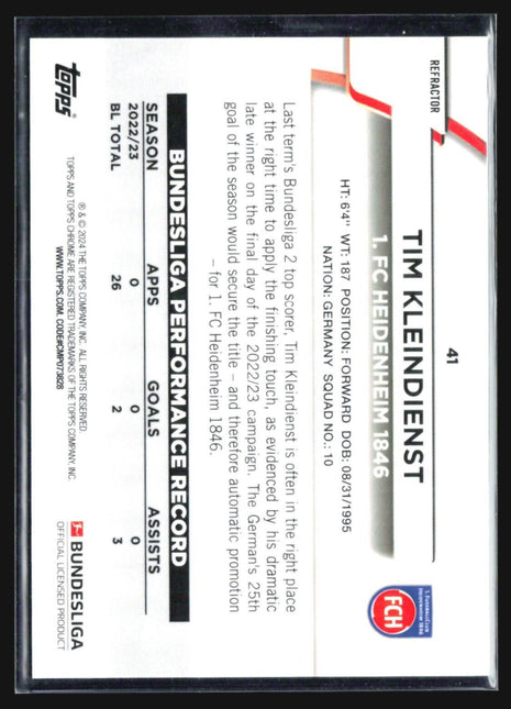 2023-24 Topps Chrome Tim Kleindienst Purple Wave /299 #41