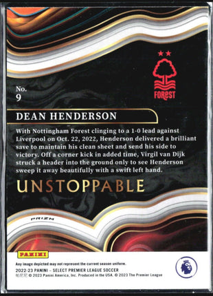 2022-23 Panini Select Premier League - Unstoppable #9 Dean Henderson