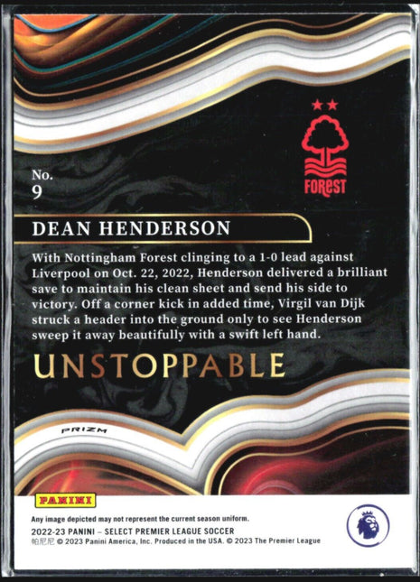 2022-23 Panini Select Premier League - Unstoppable #9 Dean Henderson