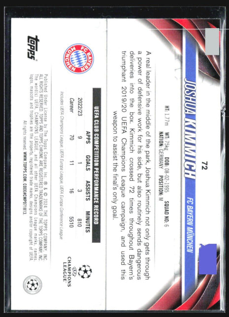 2023-24 Topps Chrome Joshua Kimmich Green Wave /225 #72