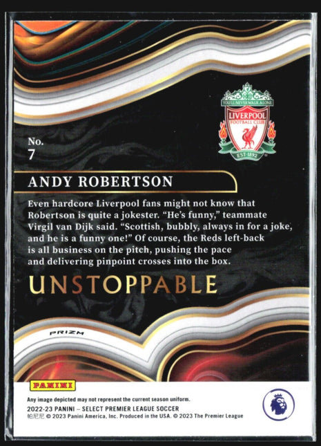 2022-23 Panini Select Andy Robertson unstoppable #7