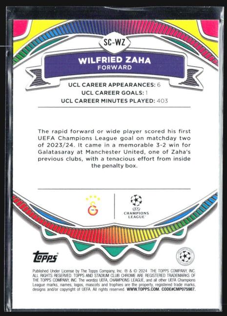 2023-24 Stadium Chrome Say Cheese Wilfried Zaha #SC-WZ