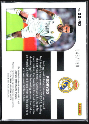 2023-24 Panini Obsidian Galaxy Gear Jersey Relic /199 Rodrygo