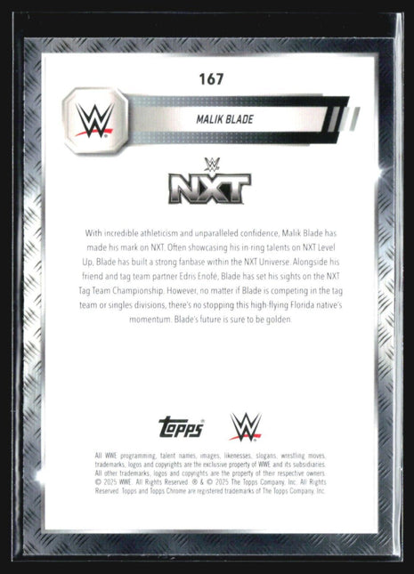 2025 Topps Chrome WWE Malik Blade Black & White Refractor #167
