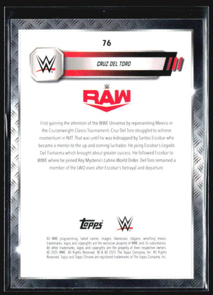 2025 Topps Chrome WWE Cruz Del Toro Black & White Refractor #76