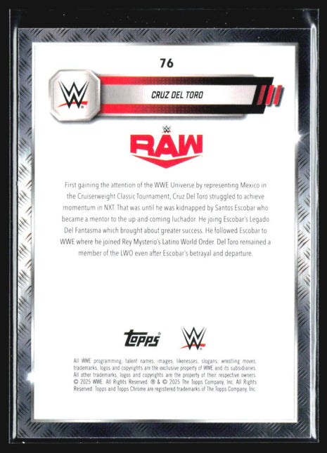 2025 Topps Chrome WWE Cruz Del Toro Prism Refractor #76