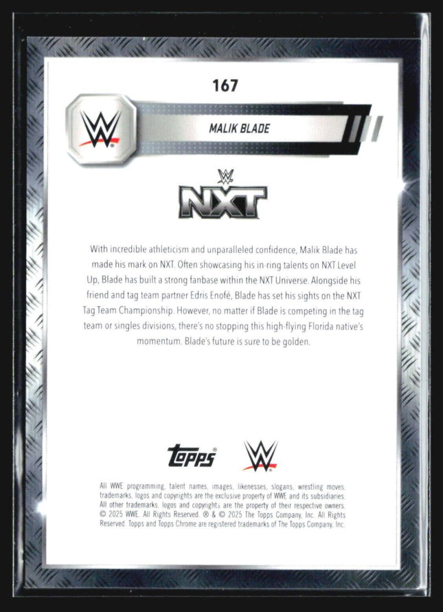 2025 Topps Chrome WWE Malik Blade #167 Orange Refractor /25